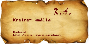 Kreiner Amália névjegykártya